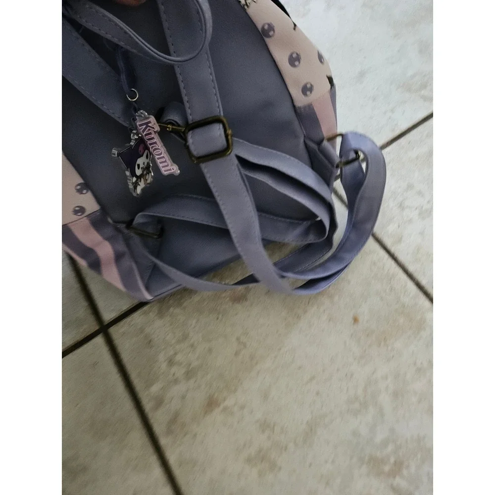 Loungefly Sanrio Kuromi Mini Backpack Purple Striped Character Print Bag